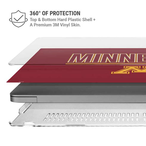 University of Minnesota Athletic Text MacBook Pro 14in (2021-24) Case plus Skin